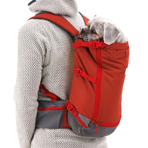 Image of Ruffwear, Hitch Hiker Dog Backpack Carrier, Hands-Free Dog Carrier Backpack with Breathable Mesh, EVA Foam Padding, Durable Polyester, Lightweight Design for Small Dogs, Red Clay, XX-Small