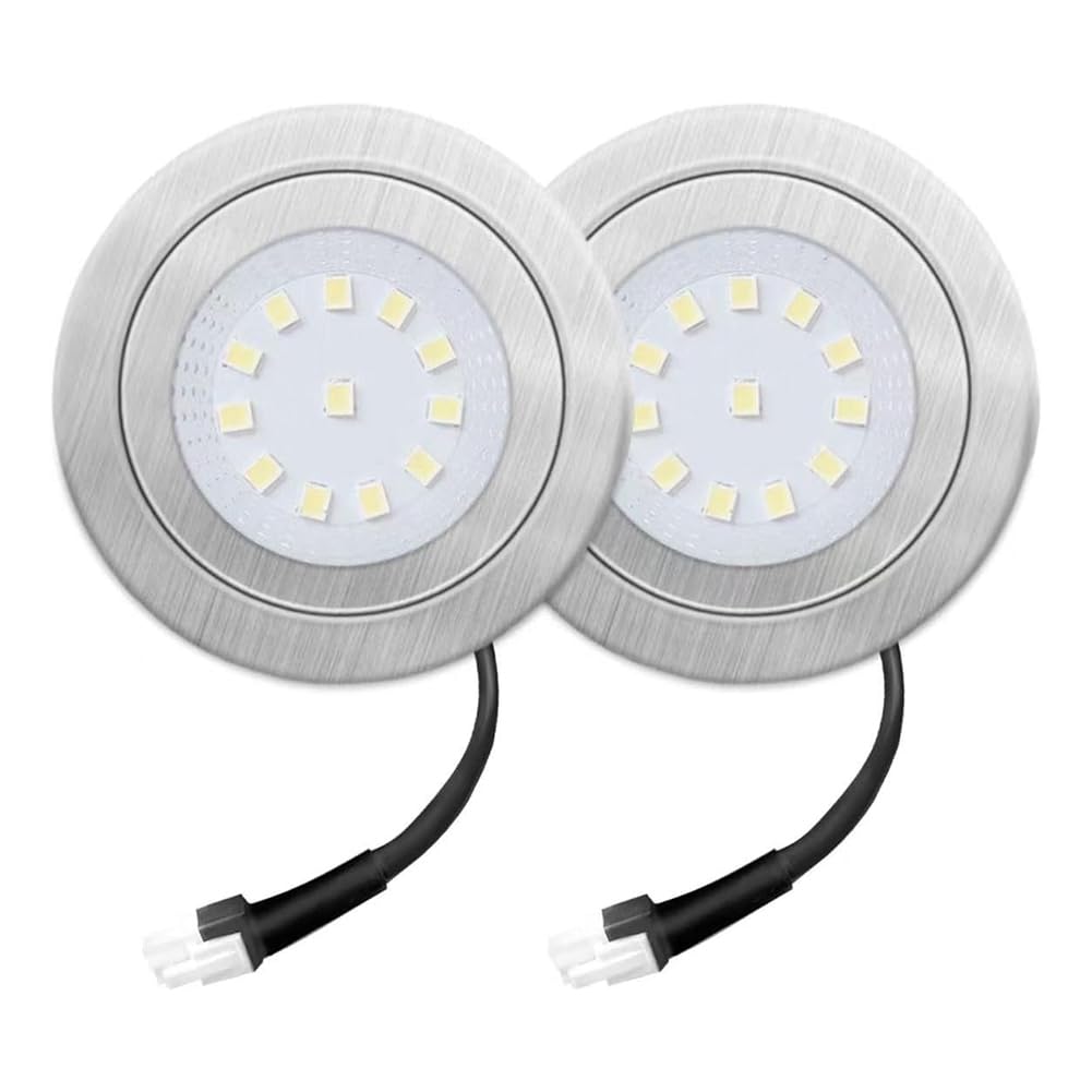 Faeymth White 2-Pack 1.5W Range Hood Light - 12Vdc Kitchen Cooker Hood Bulb - 20W Halogen Replacement