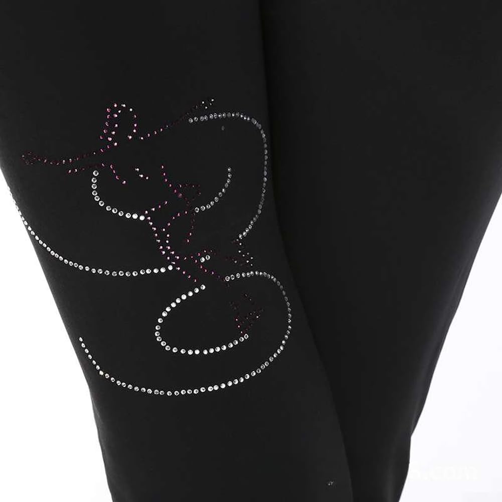 RemixAst Pantaloni da allenamento da donna per pattinaggio artistico, leggings impermeabili traspiranti con strass, collant sportivi ad alta elasticità, per pratica e competizione, 25-65 kg