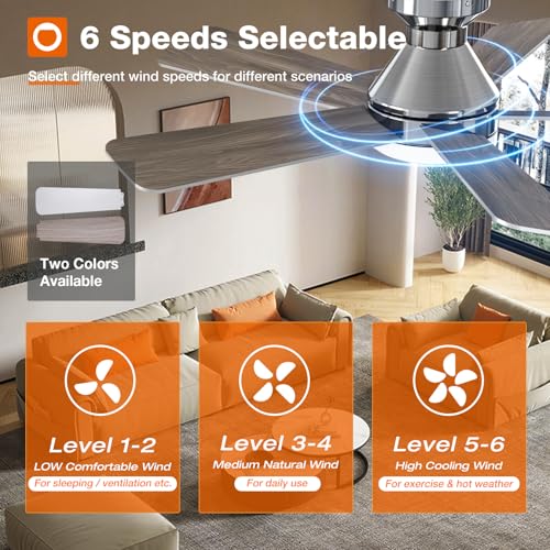 Image of addlon Ceiling Fans with Lights, 42 Inch Low Profile Ceiling Fan with Light And Remote Control, Flush Mount, Reversible, 3CCT, Dimmable, Quiet, Nickel Small Ceiling Fan for Bedroom Indoor /Outdoor Use