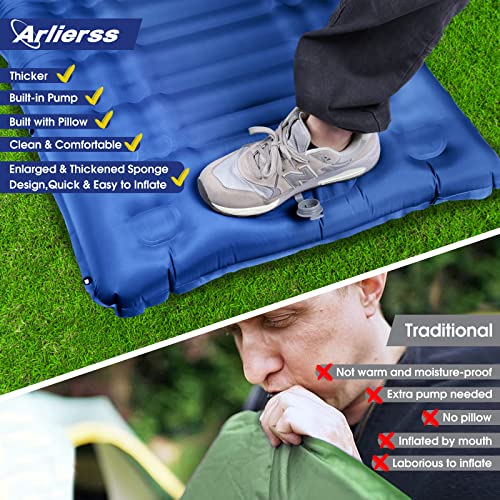 Arlierss Camping Mat, 12cm Thicken Inflatable Camping Mattress with Built-in Pump and Easy to Inflate, Camping Sleeping Mat With Pillow, Waterproof Inflatable Mat For Outdoor, Camping, Hiking & More - Image 3