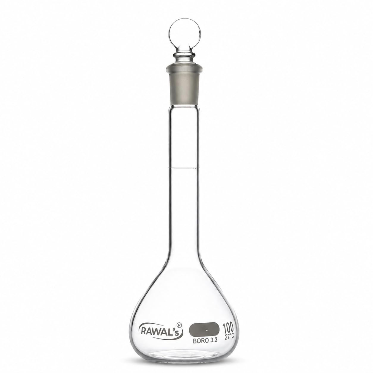 RAWAL'S Borosilicate Glass 3.3 Volumetric Flask (100 ml) – High-Precision Laboratory Measuring Flask, Heat & Chemical Resistant-picture-12