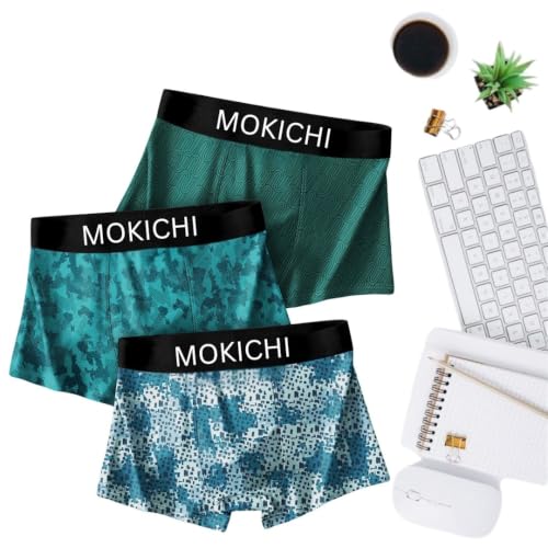 Image of Men's Microfiber Printed Boxer Briefs for Men | Ultra Soft Breathable Stretch Trunks | Moisture Wicking Comfort Fit Innerwear | Elastic Waistband | Assorted Prints | Pack of 3