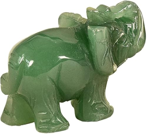 Mioaoa Green 1Pc Elephant Ornament Handcraft Natural Jade Stone Elephant Statue Decor Toys In Hand，Statues, Home Décor Accents