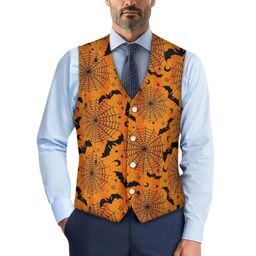 Halloween Men's Suit Vests Lightweight Mens Suit Vests for Casual Party Slim Fit V-Neck Waistcoat With Back Strap4