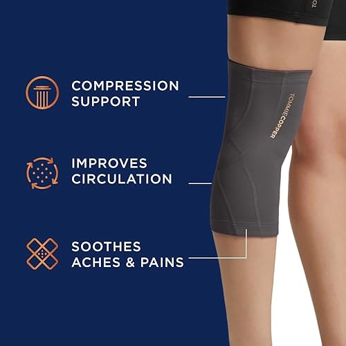 Miniatura 7 de Tommie Copper Rodillera de compresión de rendimiento l Rodillera para apoyo articular l Hombres y mujeres, Negro - 3XL