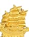 Sailing Ship Statue Wealth Ship Feng Shui Decor for Fortune, Wealth and Prosperity - Decorative Gold Wealth Sailing Boat Décor for Office and Home - Corner Living Room Nautical Decoration