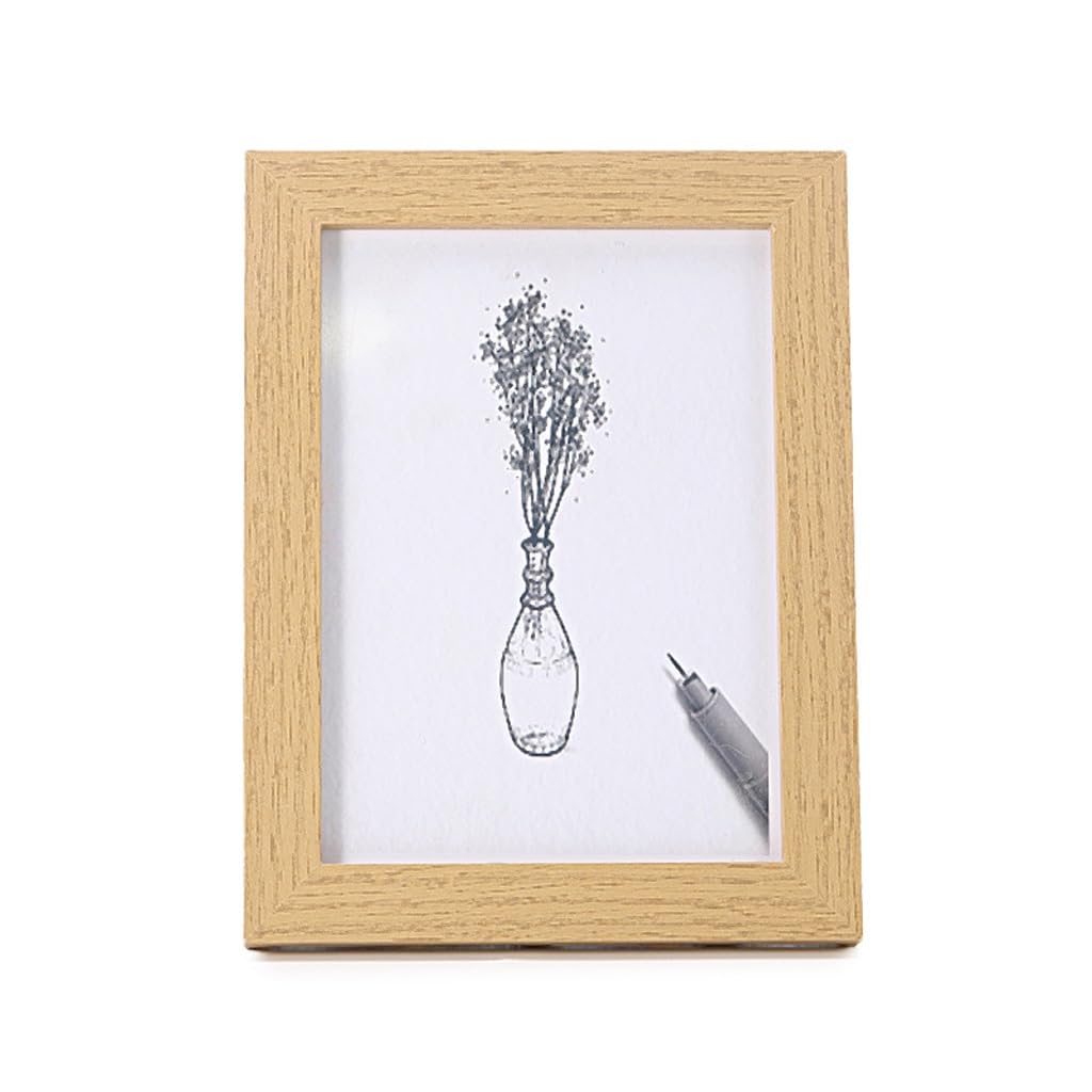 KLerDH Picture Frames, Wood Hollow Photo Frame Simple Living Room Hanging Picture Family Table(5 inch)