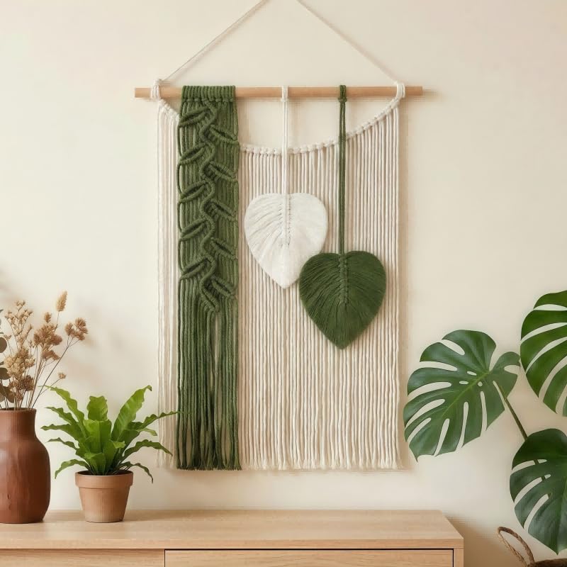 SunsprieJoy Handmade Leaf Macrame Art