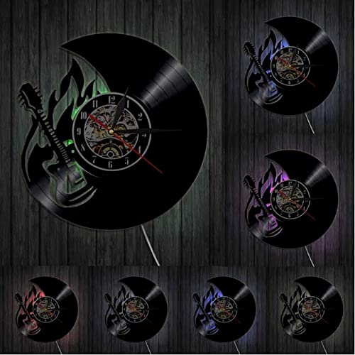 Horloge murale guitare silencieuse pour décorer sans bruit de tic tac