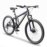 Ecarpat 24 Inch Mountain Bike, Dual Full Suspension Mountain Bike, 21-Speed Disc...