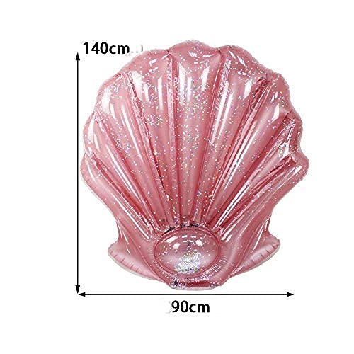 Schwimmring Pink Shell mit Glitzer 140 cm Riesenliegelblasbar Pool Flöhne Luftmatratze Strand Liege Wasser schwimmt lustige Spielsachen Schwimmring LWX