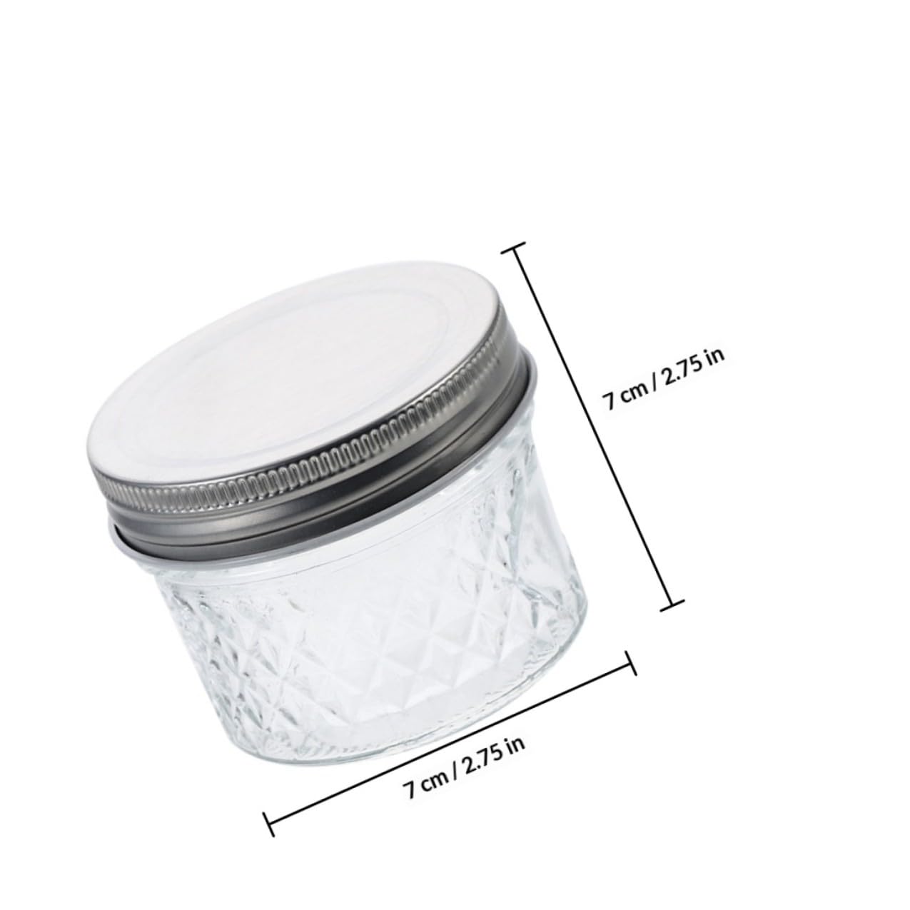 Set di 8 Barattoli di Vetro Design Facile da Aprire da 100ml Riutilizzabili, per Conservare Dolcificanti, Caviale e Salse in Cucina