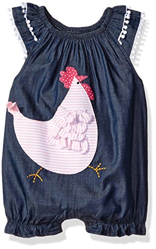 Mud Pie Baby Girls' Bubble Romper, Chicken, 0-6 Months