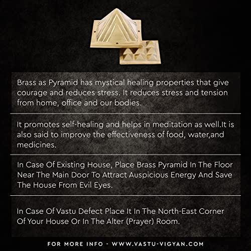Image of Vastu Brass 2 Layer Pyramid |Size- 3-Inch | Pyramid for Positive Energy, Health & Wealth | Vastu Dosh Remedies for Home & Office | Direction - SW, WEST | Pack of 1