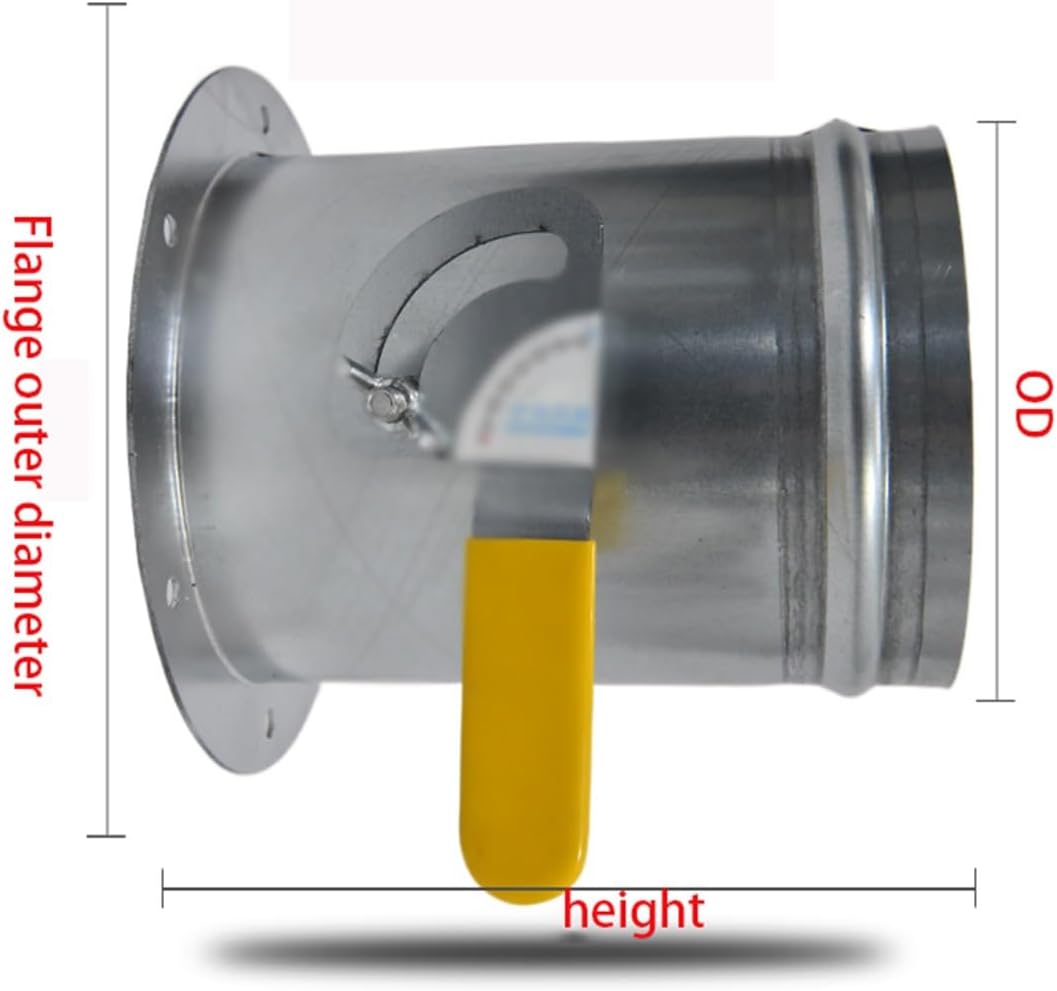 Tainless Steel Single Flange Air Volume Control Valve Diameter 51mm/63mm/76mm/80mm/100mm/125mm/150mm/200mm/250mm/300mm 1pc Round Pipe Valve Manual Handle Air Valve Ventilation Damper Switch(63mm)