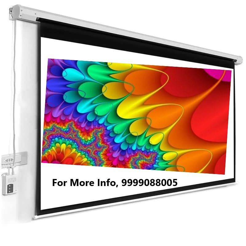 Image of Cineview Motorised Home Theatre Projector Screen, 120 Inch Diagonal, 8 ft x 6 ft in 4:3 Format, Electric, Supports Ultra HD-3D-4K Technology, Comes with RF Cordless Remote(White) V-8