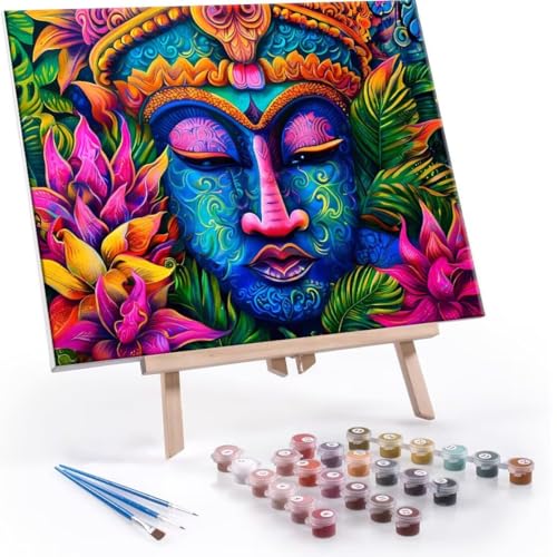 数字油絵 数字塗り絵 デジタル油絵 バリ島 数字キットでペイントブラシとアクリル絵の具が入, 大人の子供のためのギフト Paint by Numbers 手塗り DIY 数字によるアクリル 水彩絵画インテリア リビング装飾 35x50cm (フレームレス)