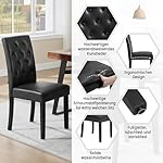 WOLTU Esszimmerstühle 4er Set, Küchenstuhl mit hoher Rückenlehne, Polsterstuhl, Wohnzimmerstuhl, gepolsterter Stuhl, aus Kunstleder-Bezug Holzbeinen, für Esszimmer & Küche, Schwarz, EZS20sz-4 – Bild 5