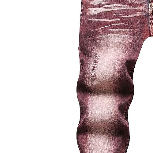 Men's Vintage Biker Jeans Fashion Slim Fit Cargo Denim Pants Comfy Stretch Ripped Distressed Biker Jeans Pants4