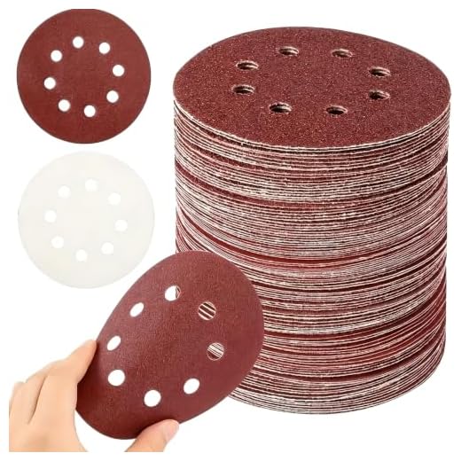 10 PCS 5-Inch Sanding Discs – #60 Hook & Loop Sandpaper for Woodworking, Metal Refinishing, Compatible with Power Sanders, Surface Smoothing & Paint Prep