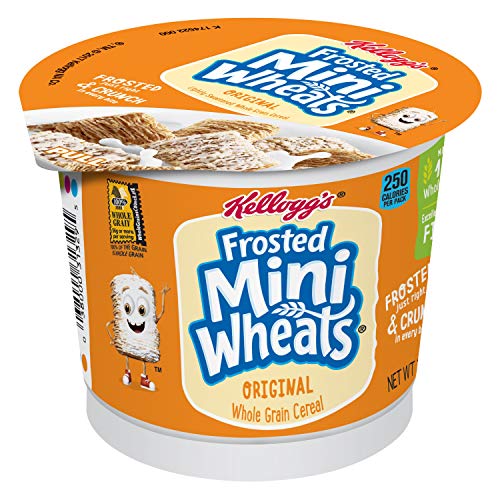 Kellogg's Frosted Mini-Wheats, Breakfast Cereal In A Cup, Original, Low Fat, Made From 100% Whole Grain, Bulk Size, 12 Count (2.5 Oz Cups) #TOP6