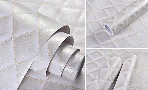 Glow4U Faux Leather Look Contact Paper Vinyl Film Self Adheisve Shelf Drawer Liner For Backsplash Home Wall Arts Crafts Decal (White, 24" Wx117 L) #TOP1