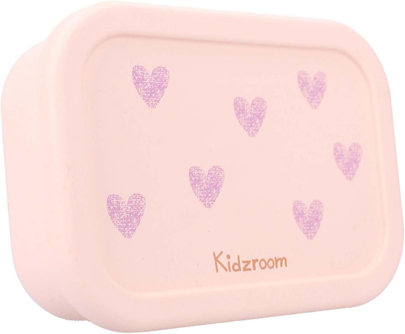 Children's Silicone Lunch Box with Compartments Pink Hearts