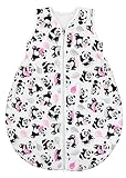 TupTam Unisex Baby Schlafsack ohne Ärmel Wattiert, Farbe: Panda mit Ballons/Rosa, Größe: 104-110