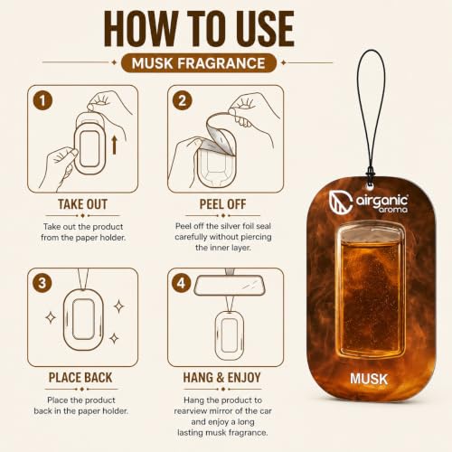 Image of AIRGANIC Aroma Gel Hanging Car Air Freshener Pack of 3 | Fresh Aqua, Musky & Citric Lemon | Long-Lasting Car Perfume | Membrane Gel Freshener | Up to 30 Days Freshness | 22.5ml | Car accessories 2026