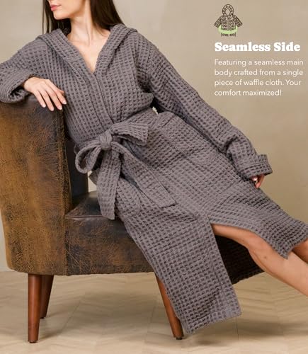 Image of Luxury Organic Japanese Cotton Hotel & Spa Waffle Bathrobe for Men and Women (Hooded /Kimono)