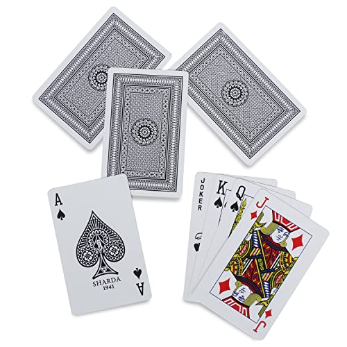 Image of Creneau Brazil Bridge Premium Plastic Playing Cards- Red & Black Design for Adult (Set Of 2)|