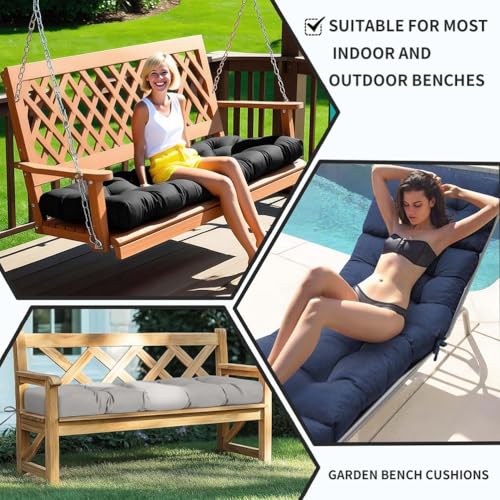 Genérico Cojines Personalizados a Medida para Bancos de Interior y Exterior, Cojín de Asiento Capitoné Suave con Base Antideslizante, para Banco de Madera Sofa Palets Jardín Terraza - imagen 7