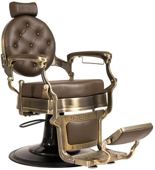LBH Sillón Clásico de Barbero hidráulico estilo retro vintage con reposapiés integrado (Modelo Buzz Bronce)