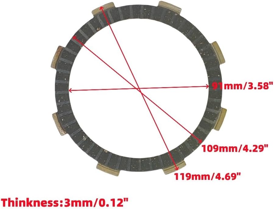 バイク用クラッチ摩擦鋼板ディスク ATV YFM125R R 125 2011 2013 JYM125 JS125 125CC用(O
