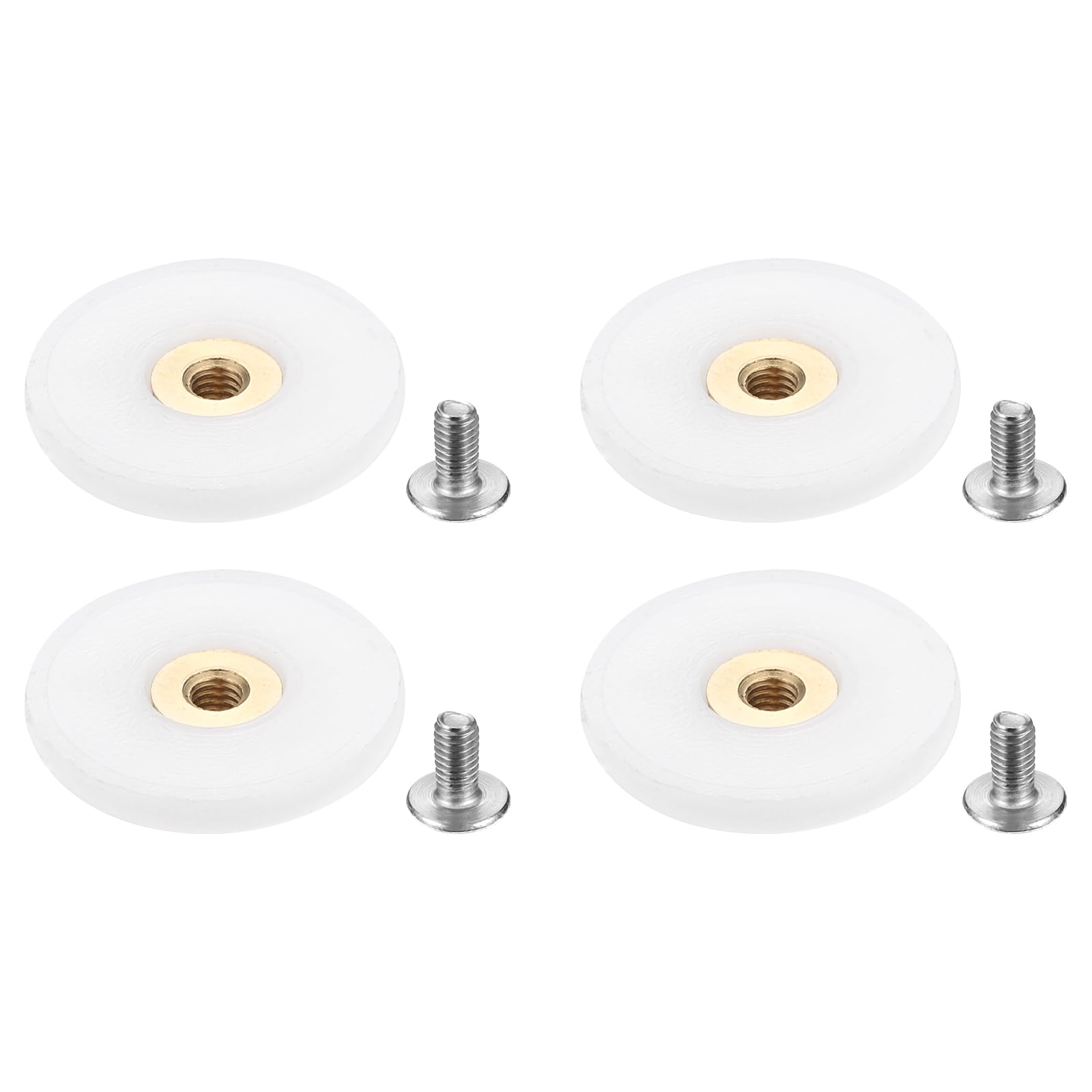 PATIKIL Shower Door Rollers 26mm/1", 4 Pack Glass Door Runner Sliding Shower Door Grooved Wheels for Bathroom Glass Sliding Door White