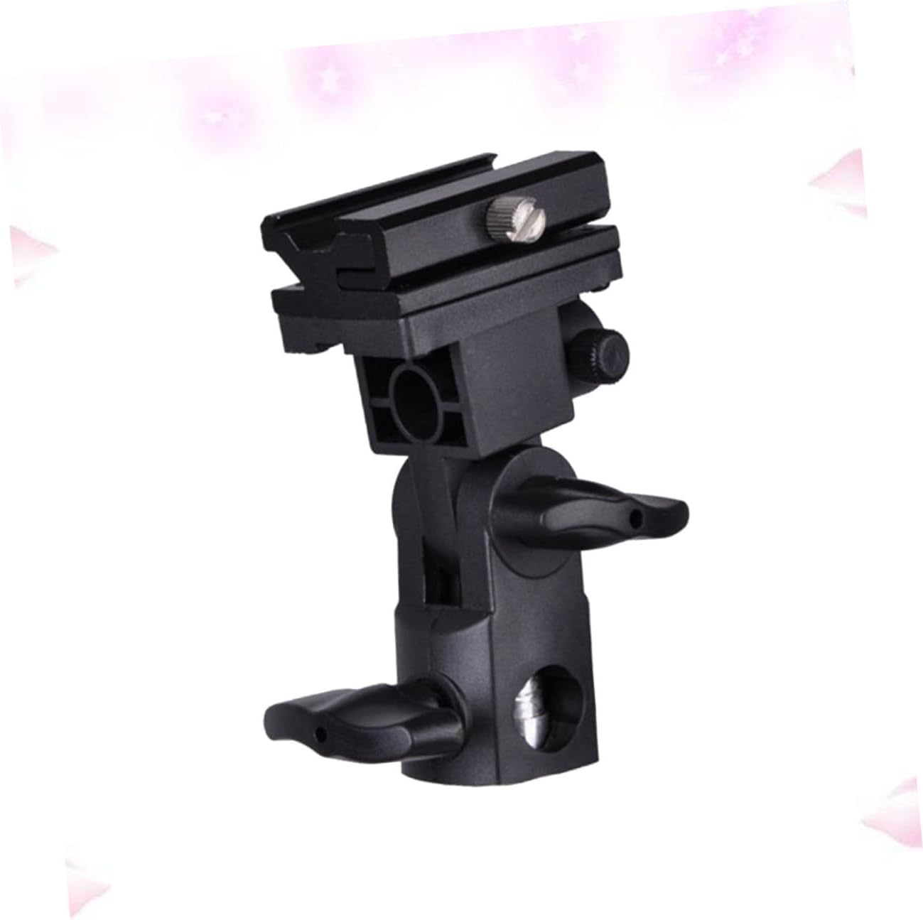 POPETPOP Camera Flash Bracket Mount for DSLR Adjustable Flash Stand Holder Swivel Light Mount for Photography Studio