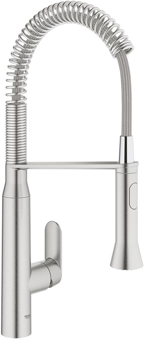 GROHE 31379DC0 K7 Kitchen Tap (High Spout, Professional Spray and Supersteel), Medium [Energy Class A]
