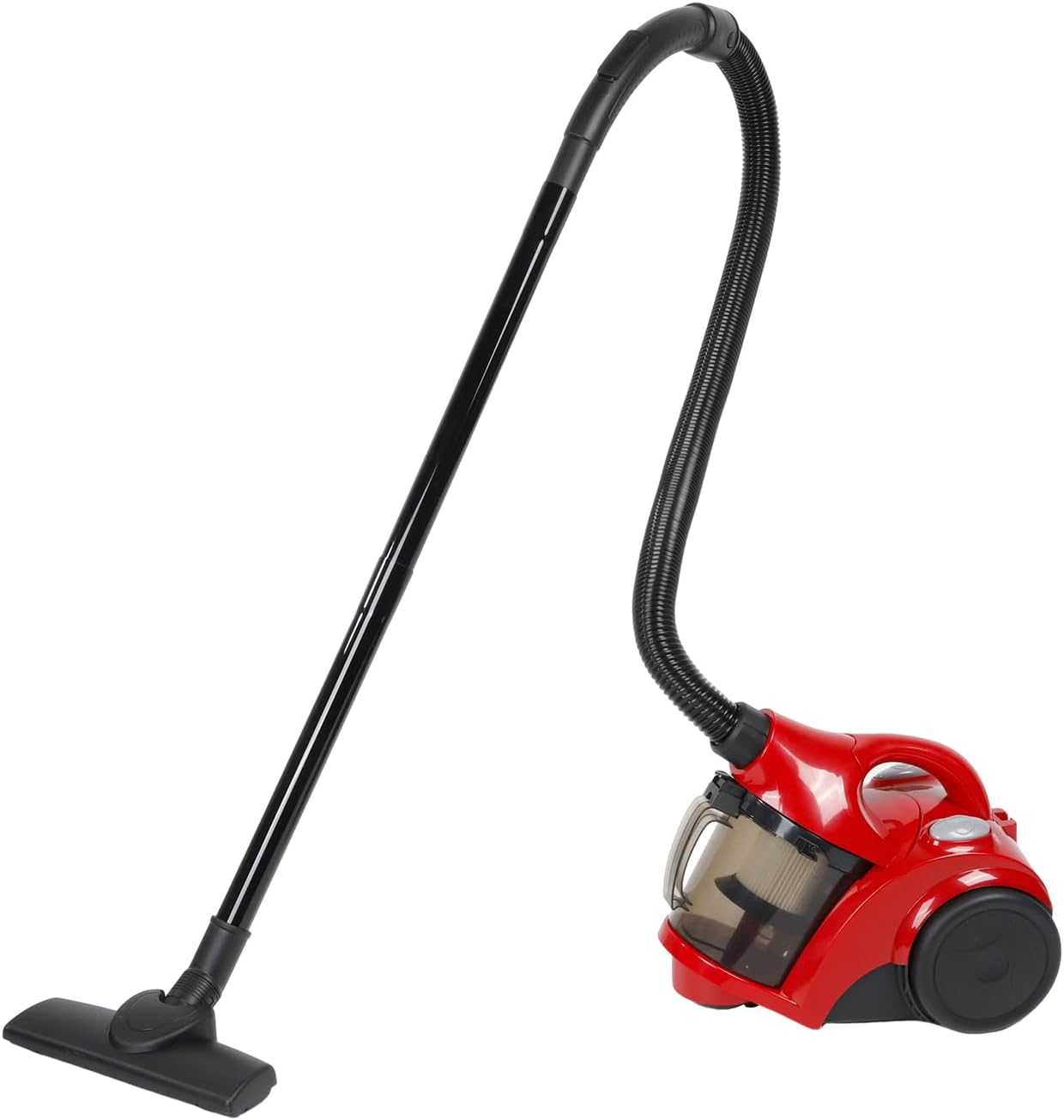 Bagless Canister 2.0L Vacuum Cleaner, Lightweight Powerful Vacuum for Carpets and Hard Floors with Handle（Red）