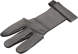 elToro Traditioneller Schießhandschuh Black LARP Bogenschießen Leder 3-Finger-Schutz