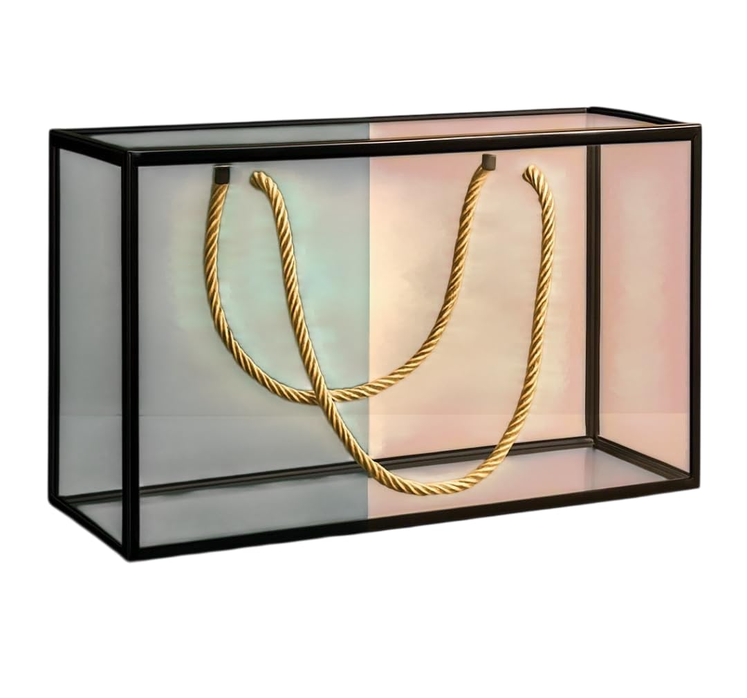 Transparent PVC Gift Hamper Box with Rope Handle, Foldable DIY Flat Pack Reusable Gift Packaging for Diwali, Wedding, Birthday, Chocolates & Dry Fruits (Black, Pack of 5)-image-16