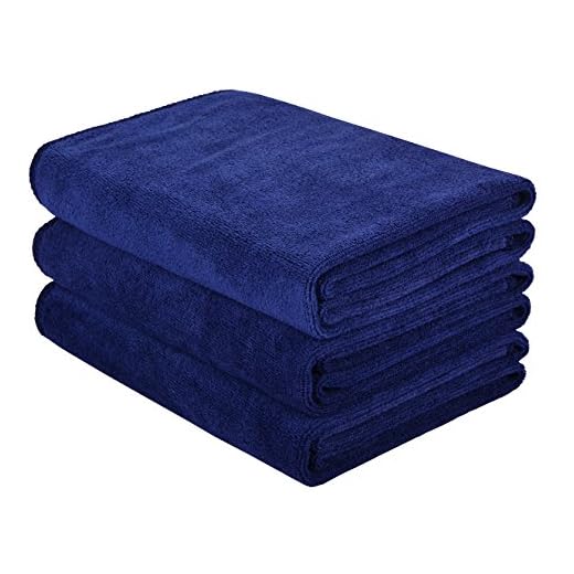 HOPESHINE Microfiber Sports Towel Fast Drying Gym Towels 3-Pack 16inch X 32inch (Navy Blue 3-Pack)
