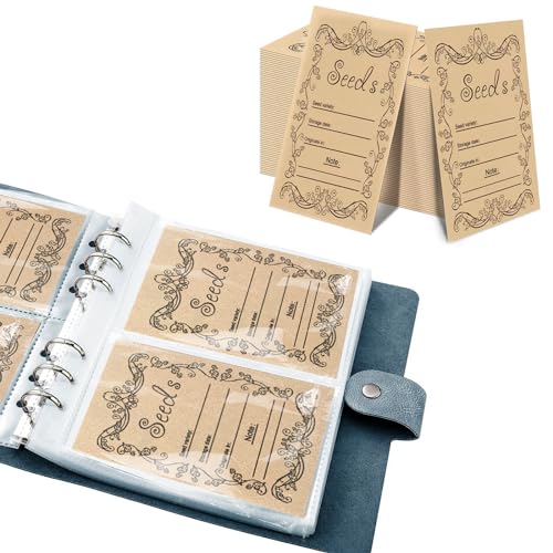 100 Samen-Aufbewahrung Umschläge Selbstklebende Organizer für Garten Samen-Spar-Umschläge Aufbewahrungsbox Sammelbinder und Organisation ideale Samen-Spar-Pakete (Blau)