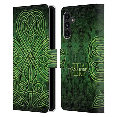 Trèfle Irlandais Coque Cuir Personnalisée Samsung A13 5G Idée Cadeau Original Nom Initiale