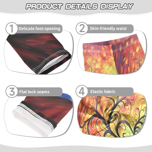 Bolaz Toddler Girls Leggings Printed Yoga Pants Leggings Red Green Blue Tree for Kids3