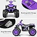 HOMGX 12V Battery Children's Beach Bike, Children's Electric Riding Toy Bike w/ 4 Wheels, LED Lights, Music, Horn, Riding All Terrain Bikes for Boys & Girls (Purple)