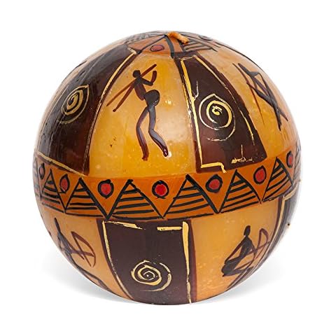 Kapula Hand Painted Bushmen Candle - 12 cm Cover