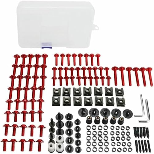 Vis de carénage XP500 rouge kit 195 pièces M5 M6 avec clips de fixation pare-brise