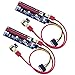 Mailiya 2-Pack PCIe Risers Dual Chip PCI-E 16x to 1x Powered Riser Adapter Card w/60cm USB 3.0 Extension Cable & 6 Pin PCIe to SATA Power Cable - GPU Riser Adapter Extender Cable,Ethereum Mining ETH
