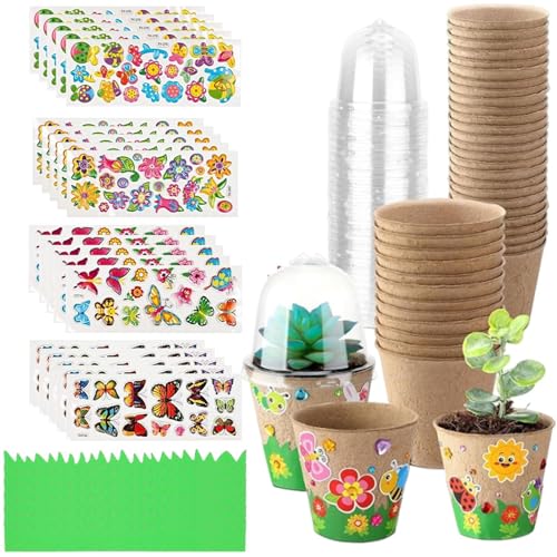 Petits pots de fleurs avec dômes en kit de 30 pièces pour semis en extérieur
